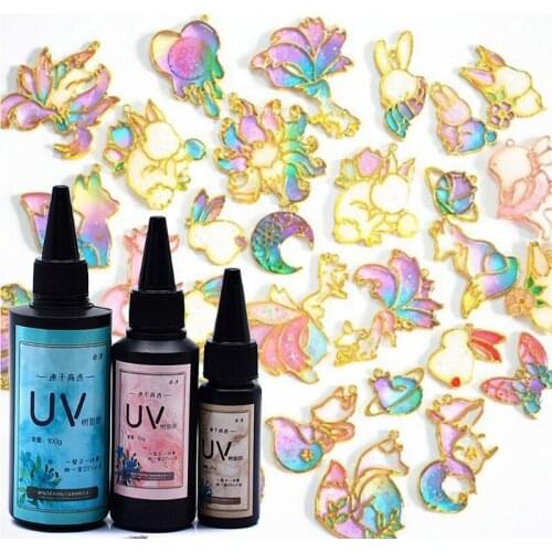 UV Resin Ultraviolet Curing Epoxy Resin Hard Crystal Clear Solar Cure Sunlight Activated DIY Resin Mold Jewelry Making