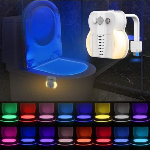 Smart Motion Sensor Toilet Seat Night Light 16 Colors Waterproof Backlight For Toilet LED Luminaria Lamp WC Aromatherapy Light
