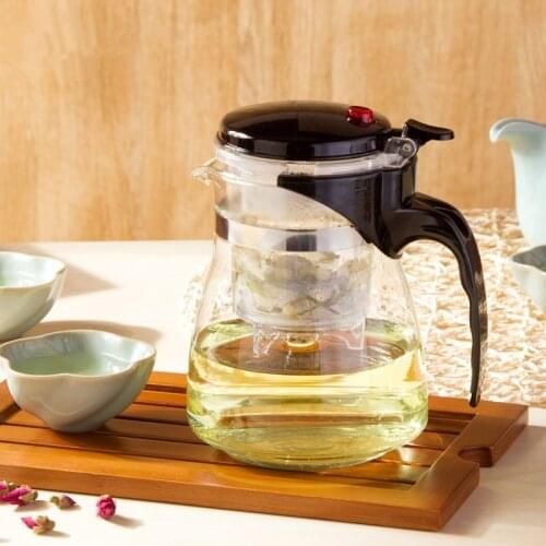 High quality Glass Tea Pot kettle Coffee Gongfu Teaset Press AUTO-OPEN Art green tea Cup with Infuser Strainer Tea accessories