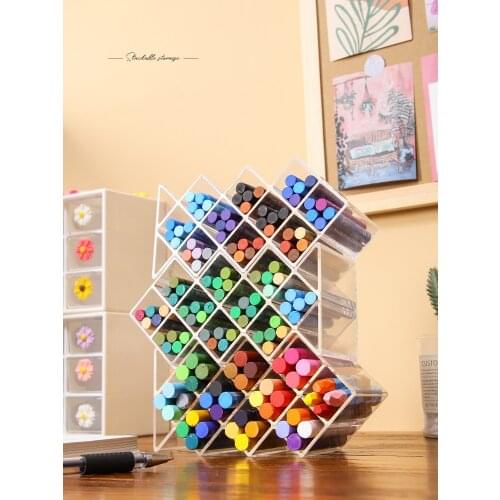 Stationery Storage Box for Pen Holder Creative Childrens Colored Crayon Oil Painting Stick Box 10 Grids Make Brush Container