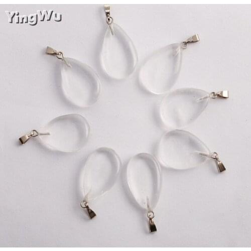 Yingwu Wholesale 8pcs/lot 2020 trendy hot sell natural stone water drop shape pendants charms for Necklaces making Free shipping