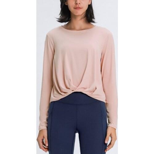 Heyyoga Women Naked-feel Fabric Gym Workout Sport Long Sleeved Tops Cover Buttery-soft Fitness Athletic Yoga Long Sleeve Shirts