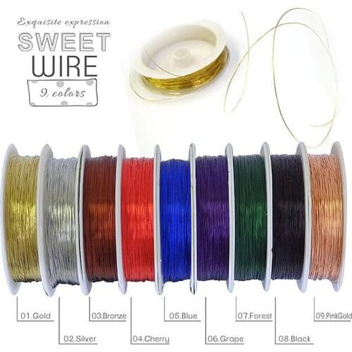 1pc Japan 0.2mm Gold Silver Copper Wire Metal Alloy Nail Art Decorations 3D Nail Stickers/Deco/Charms for Manicure DIY Tools