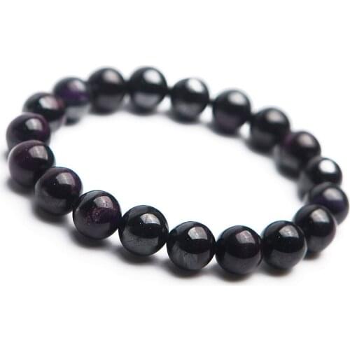 10.5mm South Africa Genuine Natural Purpel Sugilite Gems Stone Crystal Round Loose Beads Women Stretch Charm Bracelet