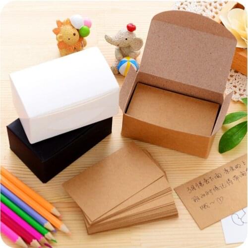 100 pcs/lot Blank White Brown Writing Kraft Paper Memo Pad Business Paper Message Cards Stationery Stickers Memo Pads
