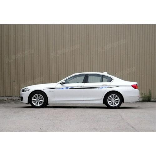 110"X 2.56" Car Body Side Banner Vinyl Graphic Sticker Stripe Decal Sport Flame Fire Flaming Sharp Horns Blade Blaze Racing R22