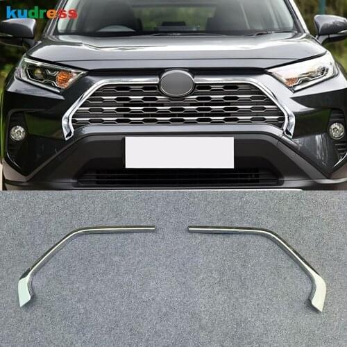 For Toyota RAV4 Limited LE XLE Hybrid 2019 2020 ABS Chrome Car Front Upper Grill Cover Trim Grille Sticker Styling Accessories