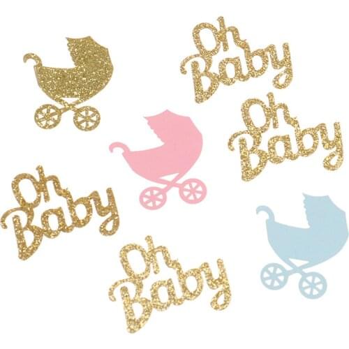 200Pcs Baby Carriage Confetti Glitter Oh Baby Gender Reveal Table Confetti