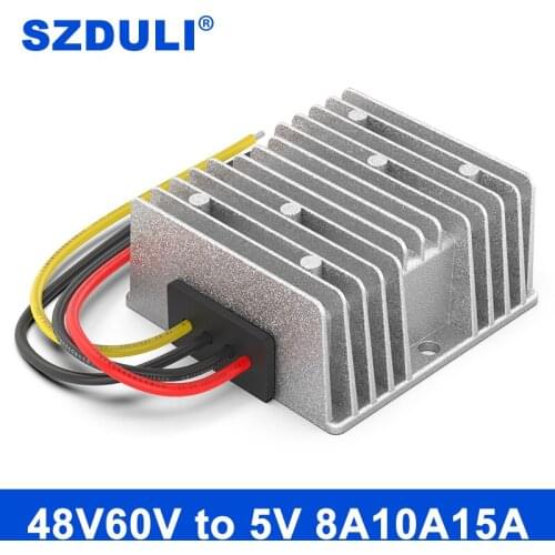 48V 60V to 5V 8A 10A 15A DC step-down power converter 20~72V to 5V car transformer power module waterproof