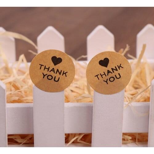 500pcs THANK YOU Stickers DIY Cake Biscuit Baking Heart Sealing Labels Gift Box Adhesive Sticker Scrapbooking Kawaii Stationery