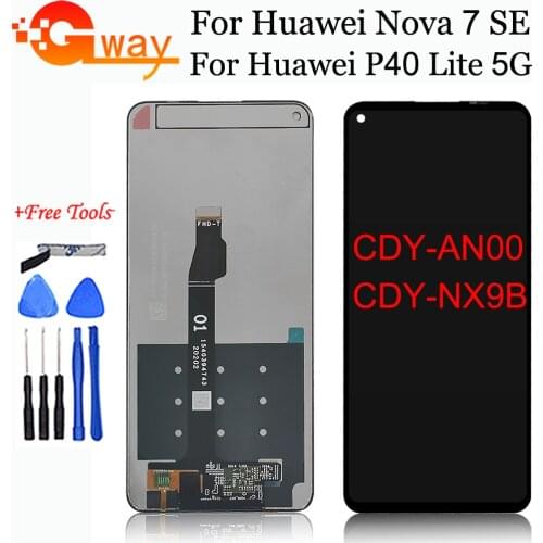 6.5" For Huawei Nova 7 SE LCD CDY-NX9B CDY-AN00 Display+Touch Screen For Huawei P40 lite 5G LCD Screen Phone Replacement + Tools