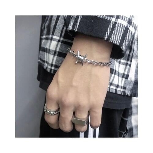 Mens Bracelets Stainless Steel Curb Cuban Link Chain Silver Color Black Gold Bracelet Men Women Jewelry Dropshipping GiftOSL263