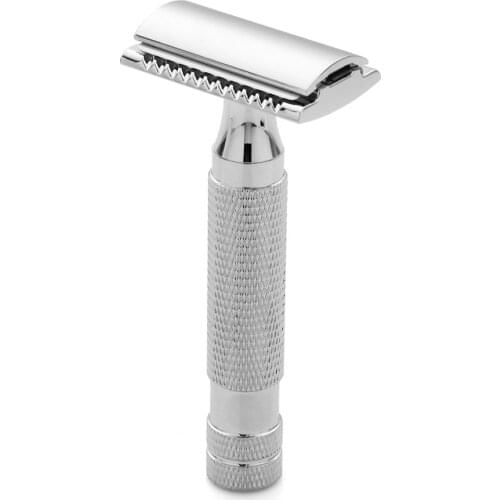 Fathers Day Gift Engraved Twin Edged Safety Razor Personalized Heavy Duty Shaving Razor For Men - 5 Blades Included