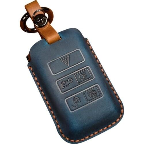 Genuine Leather Car Key Case Cover For Land Rover Range Rover Evoque Discovery Sport 5 2018 2019 2020
