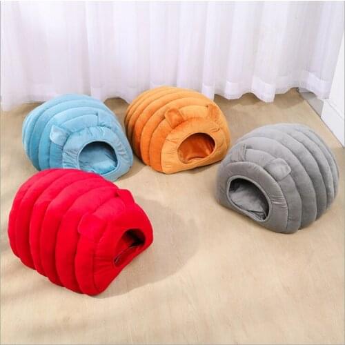 Cat Bed House Dog Bed Winter Kennel Caterpillar Warn Fleece Deep Sleeping Puppy Bed Velvet Sofa Cushion Dog Cat Toy
