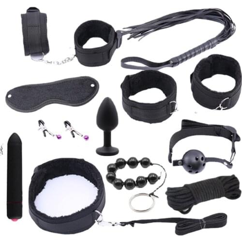 Erotic Sex Toys for Adults Bdsm Set Bondage Gear Restraints Handcuffs Whip Sex Games Bdsm Toys Sex Toy Kit Exotic Accessories