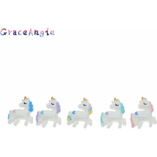 GraceAngie Resin Mixed Color 5pcs/pack Unicorn Styling Moon Mark Tail Mystery Fairy Style Jewelry Accessories DIY