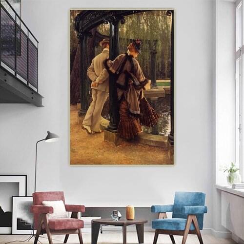 Holover Canvas Oil Painting James Tissot"The Bunch of Lilacs, 1875"Realism Fashion Lady Aesthetic Wall Art Home Decoration