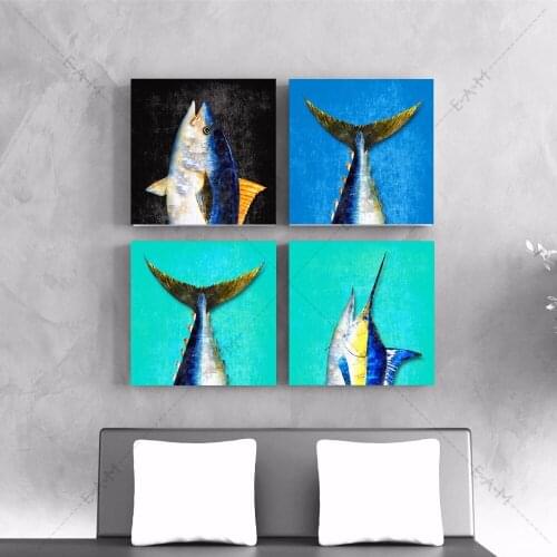 Nautical Fish Artwork Canvas Art Print Painting Poster Wall Pictures For Living Room Home Decorative Bedroom Decor No Frame