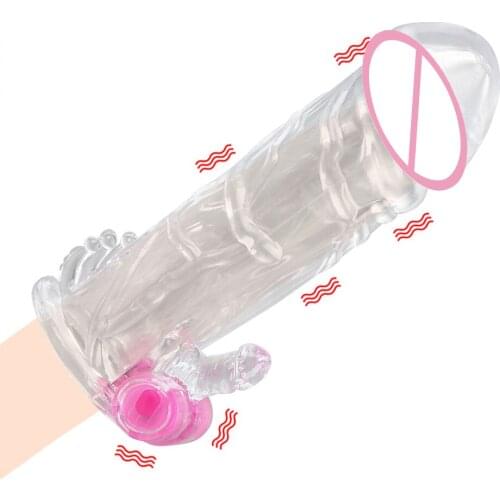 OLO Penis Rings Reusable Condom Sex Toys for Men Penis Sleeve Vibrator Delayed Ejaculation Enlargement G-spot Cock Sleeve