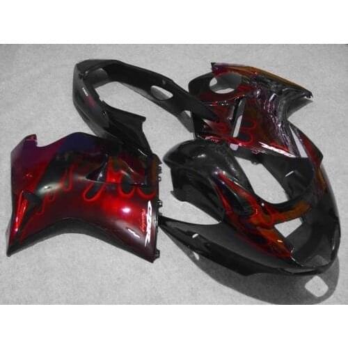 Red flames black Injection ABS Plastic Full Fairing Kit For Honda CBR1100XX 1997-2007 CBR1100 97-07