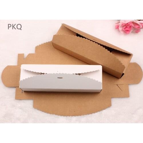 20pcs White/Brown Macarons Box Kraft Paper Packaging Box Chocolate Cardboard Carton Box Baking Cookie/Muffin Paper Box 23x7x4cm