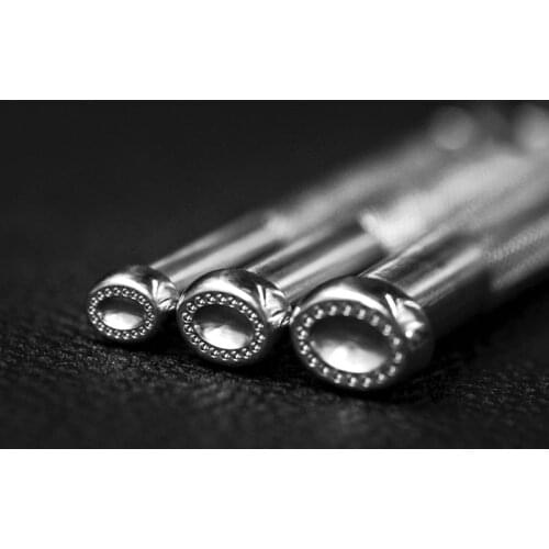 DIY handmade leather products vegetable tanned leather stainless steel leather leather carving printing tools carved oval flower