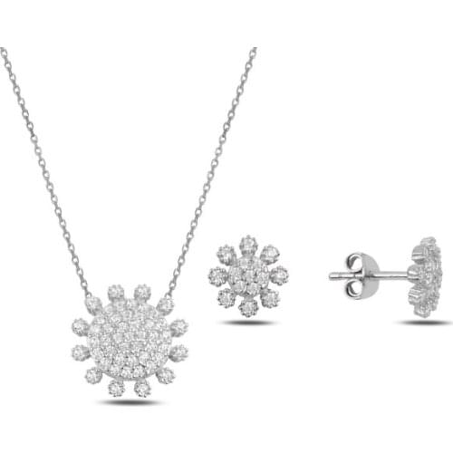 Kutaydan Zircon Cubic Zirconia 925 Sterling Silver Set Made in Turkey