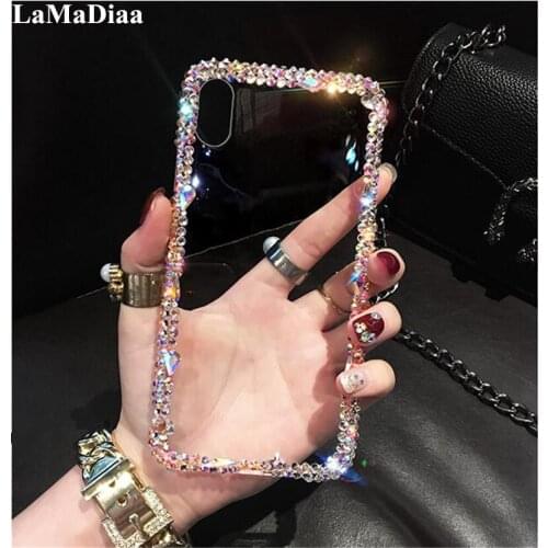 LaMaDiaa Cute 3D Bling Crystal Diamonds Rhinestone Soft Back Case Cover For Samsung S6 S7 S8 S9 S10 S11 PLUS Lite Note 5 8 9 10