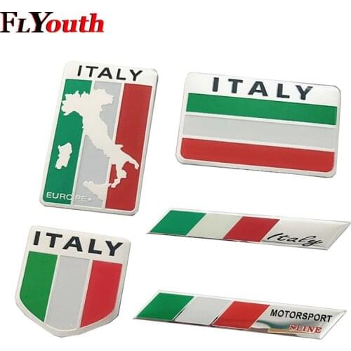 Metal Italy Flag Emblem Badge Car Styling Sticker Decal For Ferrari Maserati Lamborghini Alfa Romeo Fiat Chevrolet Honda
