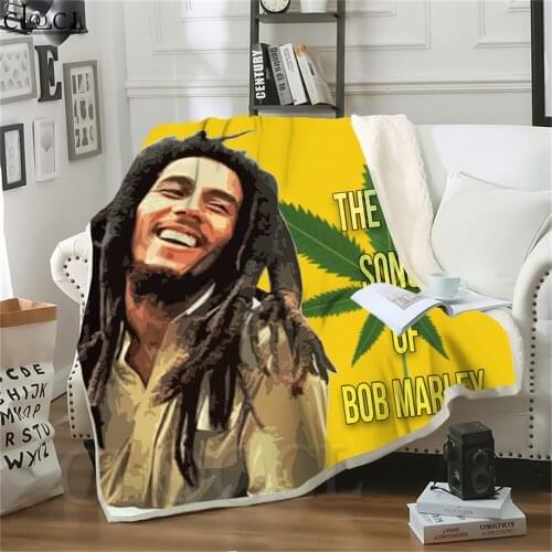 Blanket Fashion Bob Marley Printed Adult Kid Quilt for Bedding Cover Sofa Travel Office Character Throw Blanket Drop Shipping