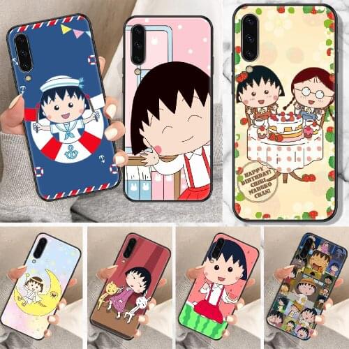 Cartoon Chibi Maruko Chan Phone Case For Samsung Galaxy A 10 12 20E 21S 30 32 40 50 51 52 70 71 72 5 6 7 2016 2018 black soft