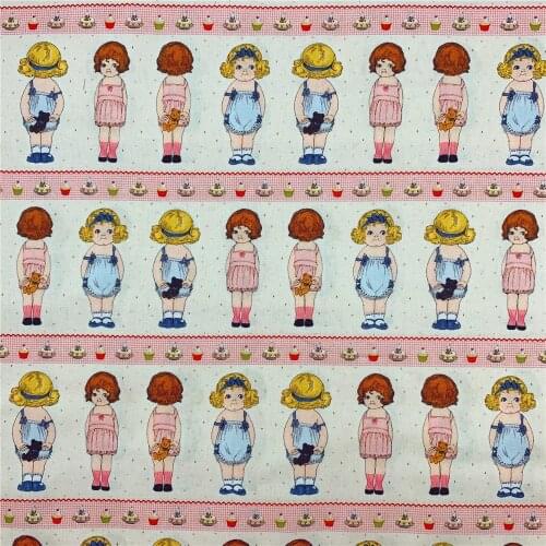 Cartoon Secret Garden Tomato Doll Girl Flowers Print 100% Cotton Fabric for Girl Clothes Hometextile Cushion Cover Curtain DIY