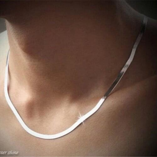 Men And Women Statement Necklaces Snake Chain silver plated Mens Necklace Fashion Silver Jewelry Chains Best Friends Gifts