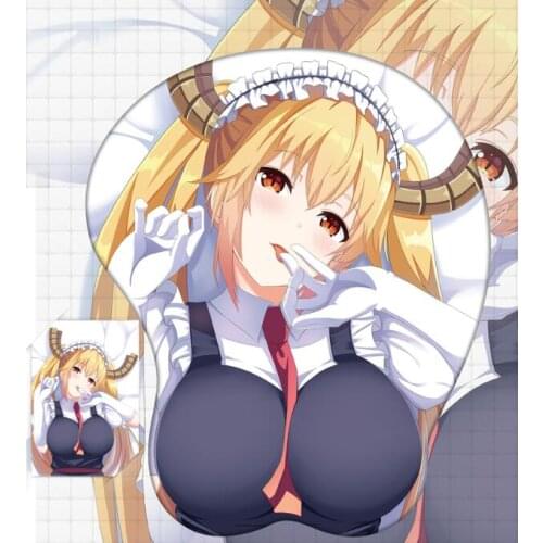 Miss Kobayashis Dragon Maid Figure 3d Anime Girl Soft Gel Gaming Mouse Pad Mousepad Wrist Rest 6069 Gifts Man Adult Toy
