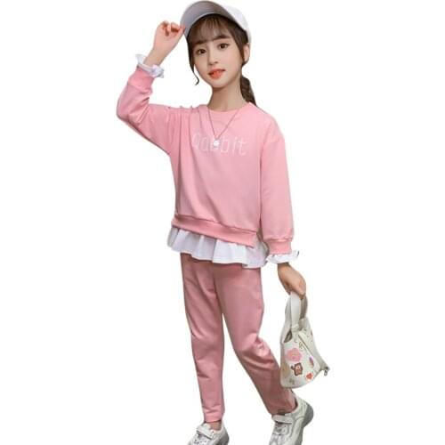 Girls Clothes Cartoon Pattern Clothing For Girls Sweathsirt + Pants Clothes For Teenage Girls Casual Style Childrens Costume