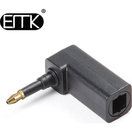 EMK 3.5 mm Optical Adapter Digital audio cable 90 degree Right angle mini toslink adapter for TV Box