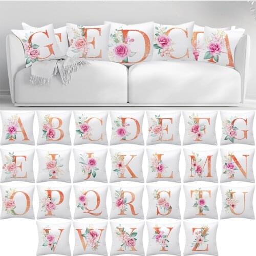 Ouneed A to Z Printed Sofa Pillow case 45x45cm Room Decor Letter Pillow English Alphabet Pillowcase animeative cojines almofadas