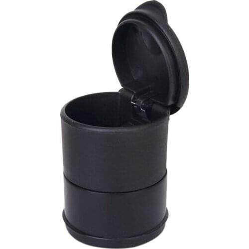 Plastic Cigarette Ashtray Cup Holder with Lid for Office/Home/Car---Black