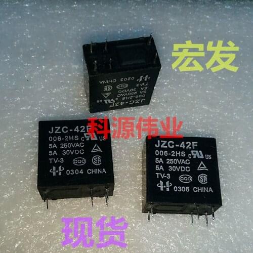 JZC-42F-006-2HS Relay 6PIN 5A 6VDC HF42F-006-2HS