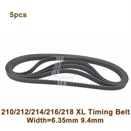 POWGE 210/212/214/216/218 XL Timing Belt W=6.35/9.4mm Perimeter 533.4/538.48/543.56/548.64/553.7mm Rubber XL Belt Inch Trapezoid