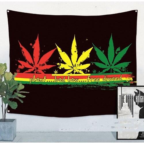 Retro Rock Music Cloth Art Flag Banner Bob Marley Jamaican Reggae Poster Tapestry Hanging Painting Background Decor