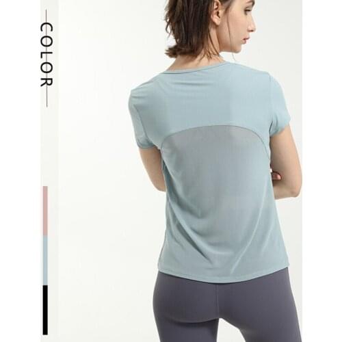 Mesh short sleeve t shirt women fitness gym top clothing quick dry yoga tshirt outdoor running sportswear clothing jerseys mujer