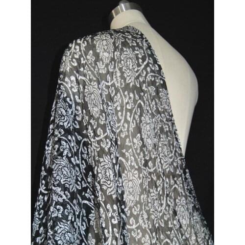 Silk Georgette Chiffon Fabric Dress Classic Black and Red Double Color Large Wide Light Shirt DIY Patchs Sewing