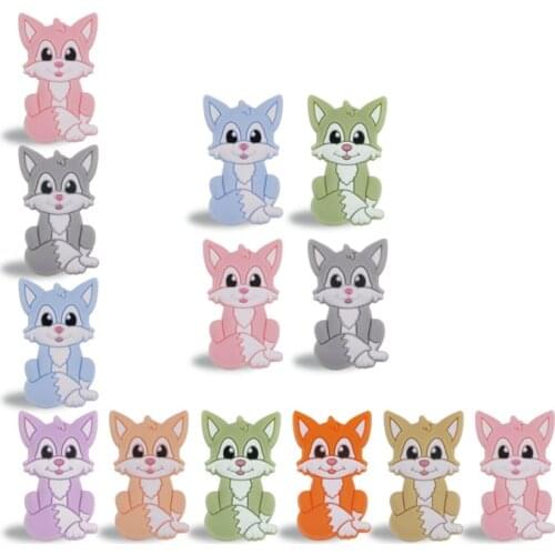 Kovict 50/100/200/500 Mini Fox Silicone Beads Baby cute Cartoon Pacifier Toy Accessories