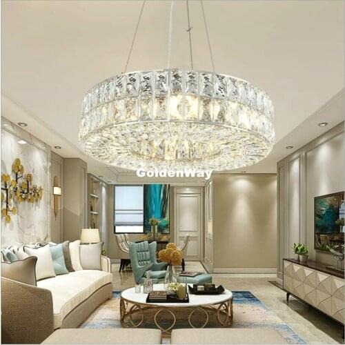 Modern Luxury Crystal Chandelier Lighting Nordic Chrome Creative Decora Cristal Lustres Light Fixture Chandelier Pendant Lights