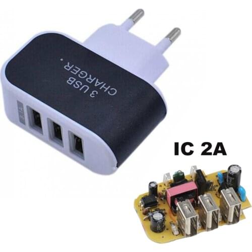 Universal 3 Ports USB Charger 2A EU Plug Fast Charging Smart Mobile Phone Charger adapter For iphone Samsung Huawei Tablet