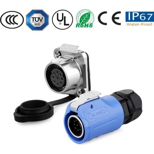 Waterproof connector M20 male plug, female socket, 9-pin connector, cable connector, multi-function signal waterproof connector