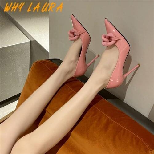 Spring, summer and autumn new womens shoes high-heeled shoes fine with pink womens shoes pointed shallow mouth wild sexy nude