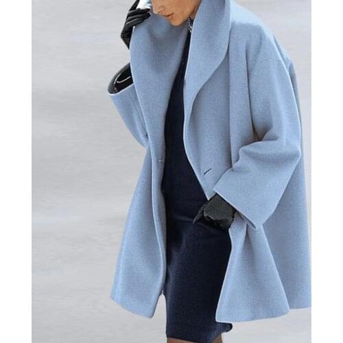 2021 Women Retro Single Button Solid Long Cardigan Jackets Autumn Long Sleeve Pocket Outwear Winter Hooded Blend Wool Coat Tops